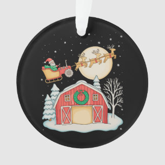 Santa Tractor Farm Farmer Christmas Farming Xmas オーナメント