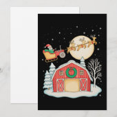 Santa Tractor Farm Farmer Christmas Farming Xmas シーズンカード (正面/裏面)