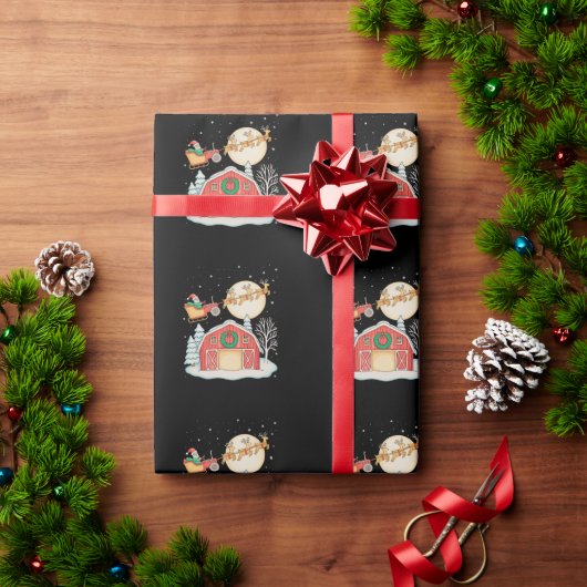 Santa Tractor Farm Farmer Christmas Farming Xmas ラッピングペーパー (クリスマスギフト)