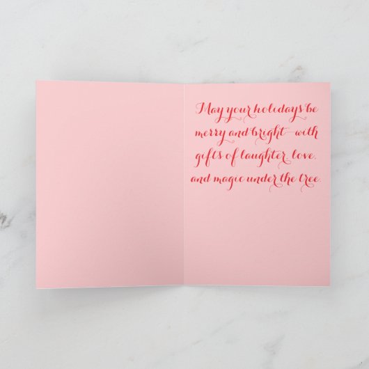 Santa & Tree – Classic Personalized Holiday カード (内部)