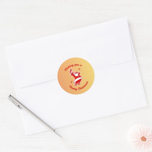 Santa & Tree Magic – Christmas Stickers & Invites ラウンドシール (封筒)