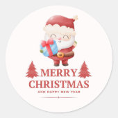 Santa & Tree Magic – Christmas Stickers & Invites ラウンドシール (正面)