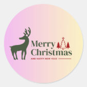 Santa & Tree Magic – Christmas Stickers & Invites ラウンドシール (正面)