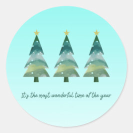 Santa & Tree Magic – Christmas Stickers & Invites ラウンドシール