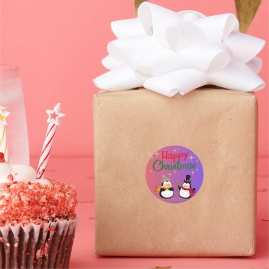 Santa & Tree Magic – Christmas Stickers & Invites ラウンドシール (パーティー)