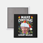 Santa Trump Make Christmas Great Again Ugly Xmas P マグネット (正面/裏面)