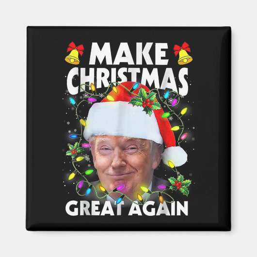 Santa Trump Make Christmas Great Again Ugly Xmas P マグネット (正面)