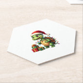 Santa Turtle Christmas Ugly Sweater Funny Holiday ペーパーコースター (アングル)