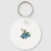 Santa Turtle Riding T-Rex Reindeer Christmas Light キーホルダー (正面)