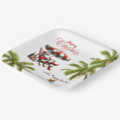 Santa under a Beach Umbrella Christmas ペーパープレート (傾斜あり)