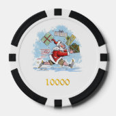 Santa Unpreparedブラック金ゴールド10000トランプのポーカーチップ ポーカーチップ (正面)