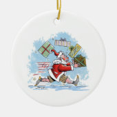 Santa Unprepared round ceramic ornament セラミックオーナメント (正面)