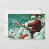Santa Versus The Snowmen Flat Greeting Card カード (正面)
