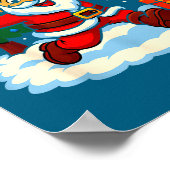 Santa Volleyball Playing Srt Christmas Tree Xmas P ポスター (角)