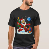 Santa Volleyball Playing Srt Christmas Tree Xmas P Tシャツ (正面)
