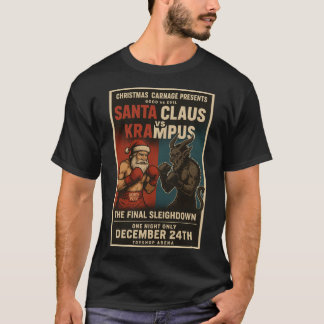 Santa vs Krampus Fight Night Christmas Shirt – Dar Tシャツ