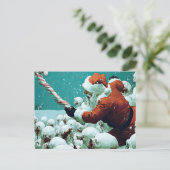 Santa vs Snowmen Flat Greeting Card ポストカード (スタンド正面)