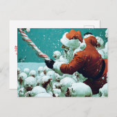 Santa vs Snowmen Flat Greeting Card ポストカード (正面/裏面)