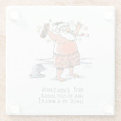 Santa w飲 seal白ガラスのコースター ガラスコースター (裏面)