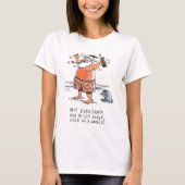 Santa w飲 seal women white T-shirt Tシャツ (正面)
