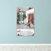 Santa Watchingが画面の背後から キャンバスプリント (インサイチュ (ウッドフロア))