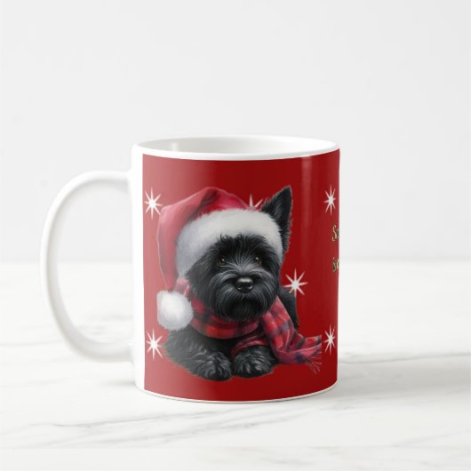 Santa Westie Christmas Mug コーヒーマグカップ (左)