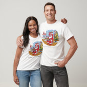 Santa Wetの男性の白Tシャツ Tシャツ (ユニセックス)