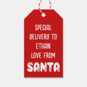 Santa White Redの特別配送子名 ギフトタグ (正面)