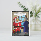 Santa & Wiki Leaksギフトおもしろいティ&カード シーズンポストカード (スタンド正面)