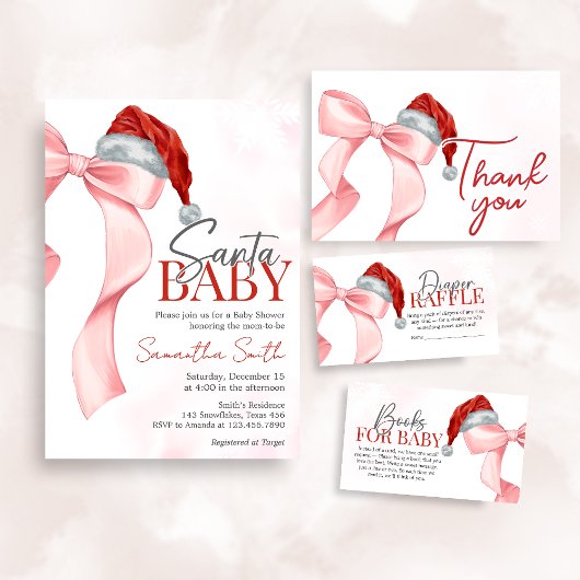 Santa Winter Baby Shower 招待状
