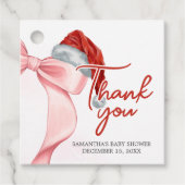 Santa Winter Baby Shower Square フェイバータグ (正面)