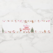 Santa Winter Christmas Birthday Party ペットボトルラベル (シングルラベル)