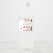 Santa Winter Christmas Birthday Party ペットボトルラベル (正面)