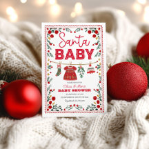Santa Winter Christmas Clothesline Baby Shower