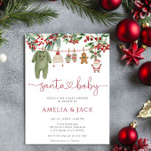 Santa Winter Christmas Holiday Baby Shower 招待状