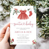 Santa Winter Christmas Holiday Baby Shower 招待状