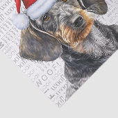 Santa Wire Hair Dachshund Dog Festive Holiday 薄葉紙 (詳細)