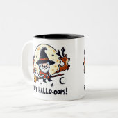 Santa Witch Broom Ride Mug – Halloween-Christmas ツートーンマグカップ (正面左)