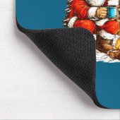 Santa With Bigfoot Christmas Campfire Funny Sasqua マウスパッド (コーナー)