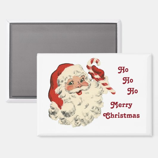 Santa With Candy Cane Magnet マグネット (正面/裏面)