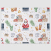 Santa with computer and Surfboard on Christmas  薄葉紙 (正面)