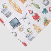 Santa with computer and Surfboard on Christmas  薄葉紙 (詳細)