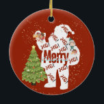 Santa with Giftクリスマスオーナメント セラミックオーナメント<br><div class="desc">プレゼント付きサンタクリスマスオーナメント</div>