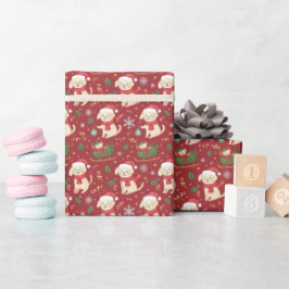 Santa with Gifts & puppys Christmas Wrapping Paper ラッピングペーパー