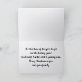 Santa With Gingerbread Man Christmas Card カード (内部)