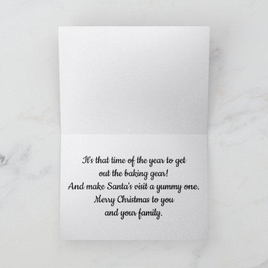 Santa With Gingerbread Man Christmas Card カード (内部)