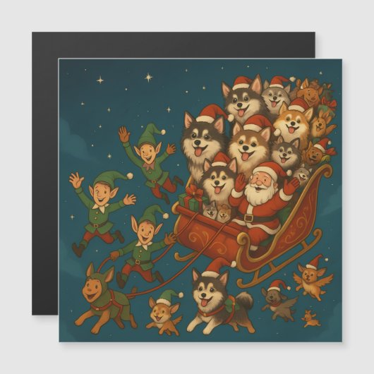 Santa with joyous pups and elves! (正面/裏面)