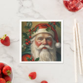 Santa With Mistletoe スタンダードカクテルナプキン (インサイチュ)