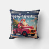 Santa With Old Pink Truck クッション (裏面)