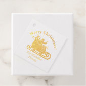 Santa With Rudolph In Sleigh Christmas Family Name フェイバータグ (箱)